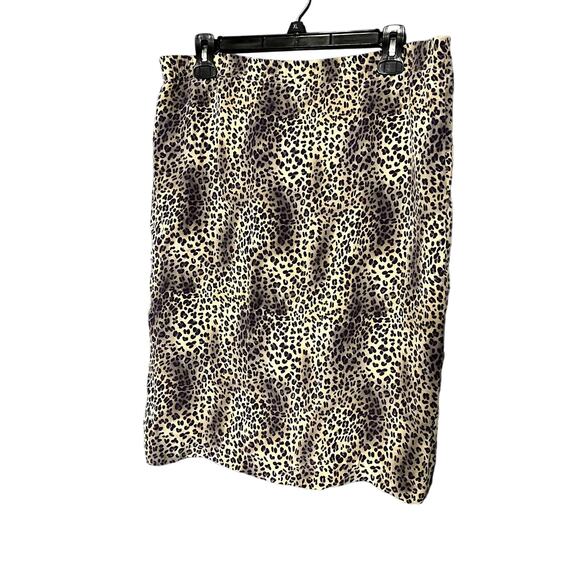Spenser Jeremy Y2K Pencil Skirt with Animal Print 100% Silk Size 8 - Picture 1 of 10